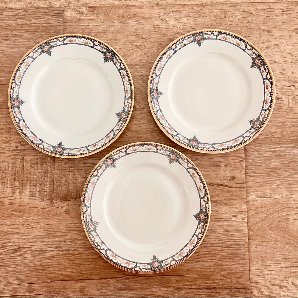 3‎ PCs Theodore Haviland Limoges Dinnerware Appetizer Plates 6 1/2" Pink Roses
